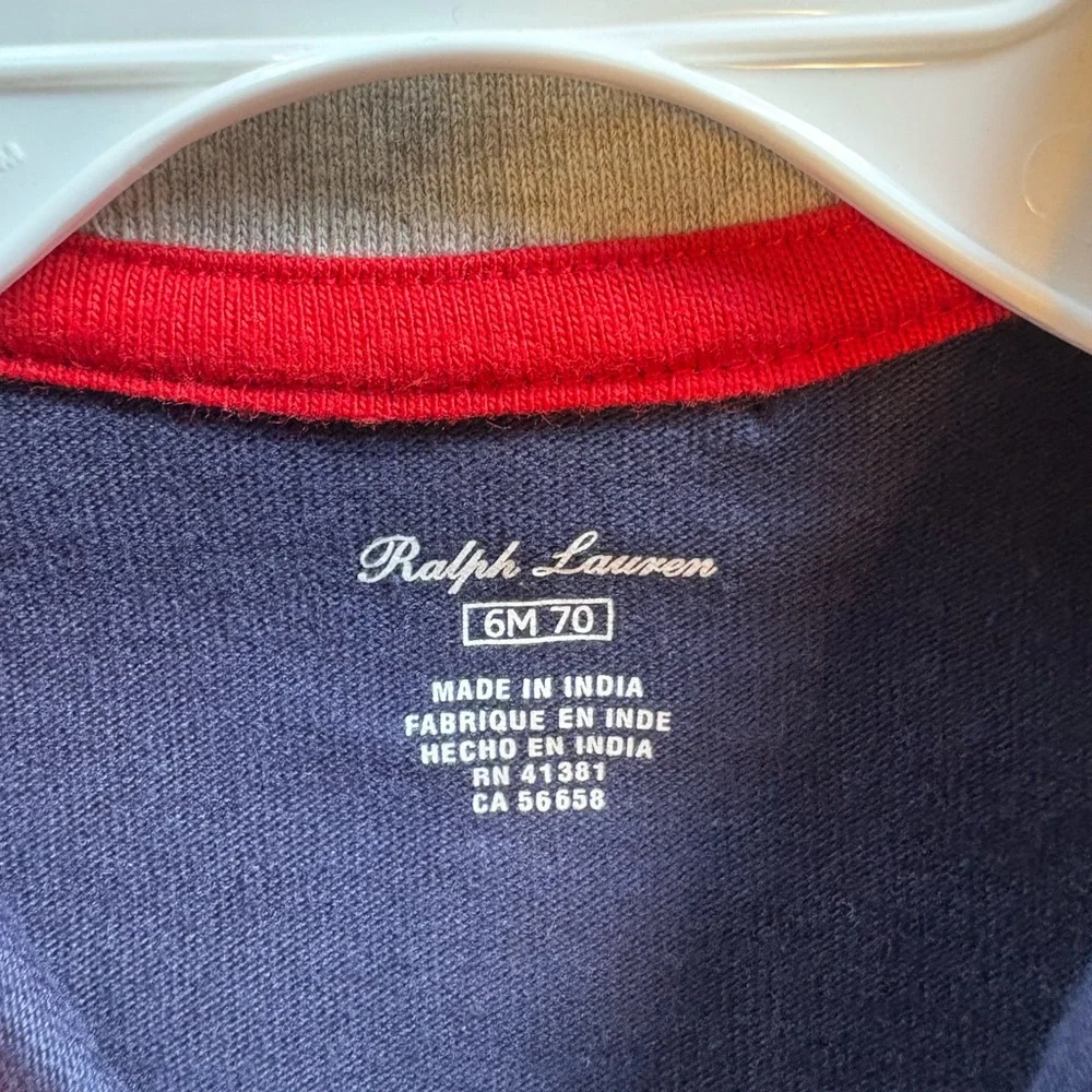 Ralph Lauren Navy and Gray Kids Footie